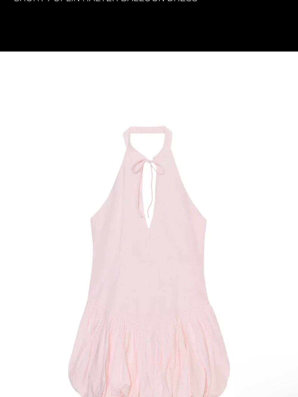 ZARA - Short Poplin Halter Balloon Dress*NWT* Med